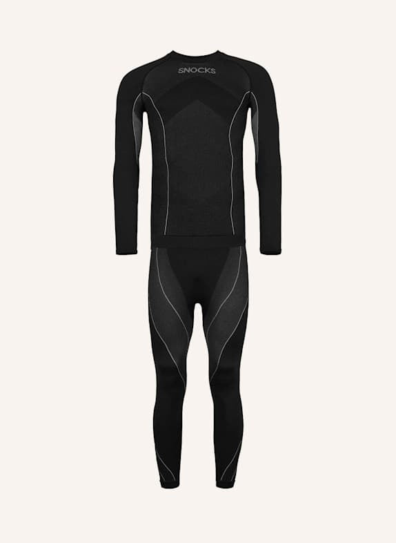 SNOCKS Thermounterwäsche mit Daumenloch SCHWARZ