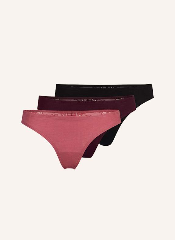 SNOCKS Tangas mit Spitze back ass LILA/ ROT/ SCHWARZ