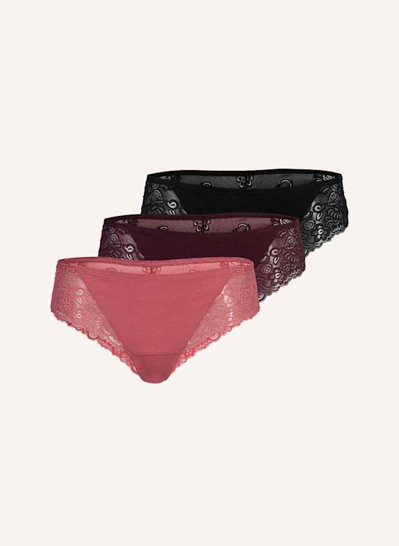SNOCKS Brazilian Slips mit Spitze lace romance LILA/ ROT/ SCHWARZ