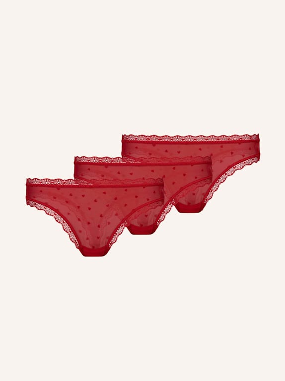 SNOCKS Tangas mit Spitze love ROT