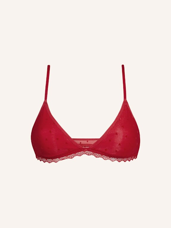 SNOCKS Triangel BH mit Herzchen-Muster ROT