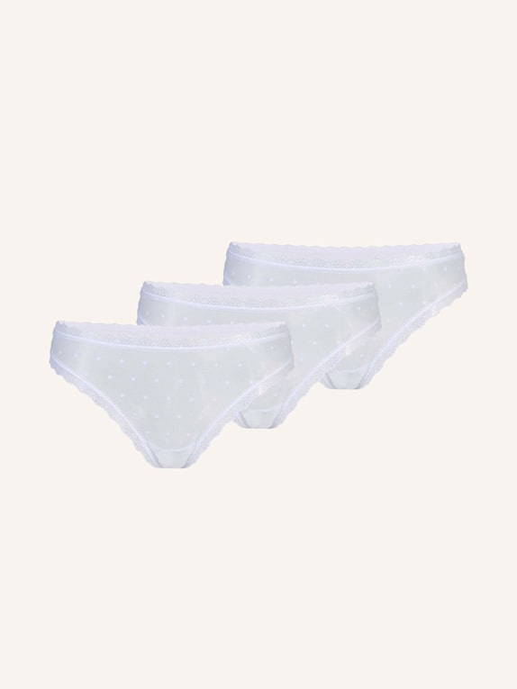 SNOCKS Tangas mit Spitze love WEISS