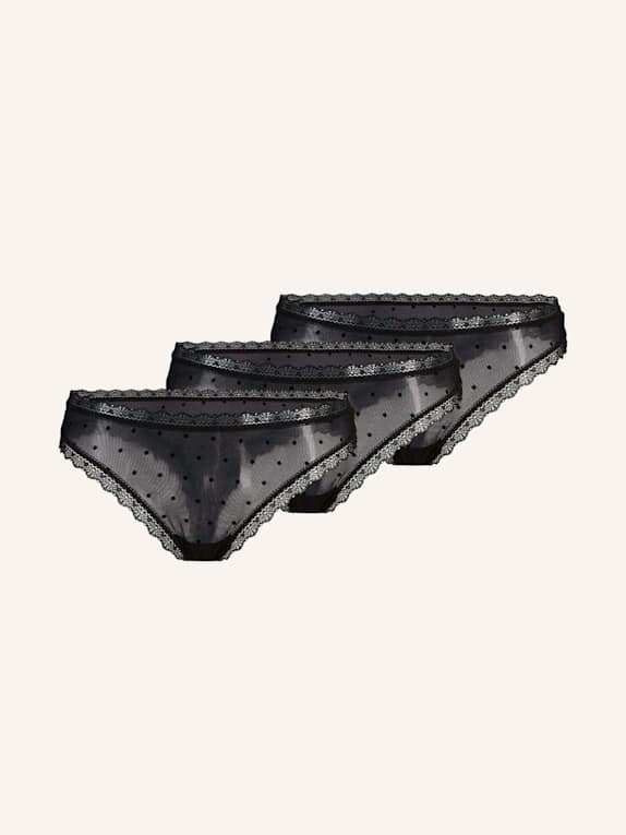 SNOCKS Tangas mit Spitze love SCHWARZ