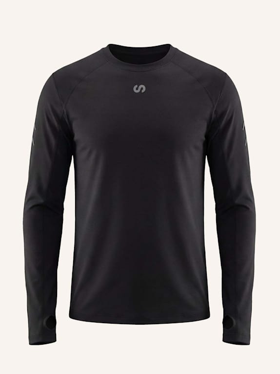 SNOCKS Laufshirt langarm Herren SCHWARZ