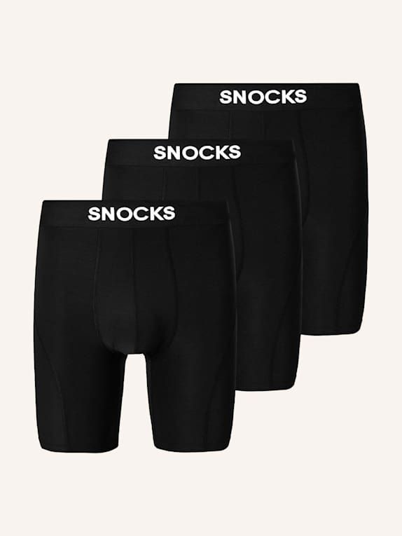 SNOCKS Lange Sport Boxershorts SCHWARZ