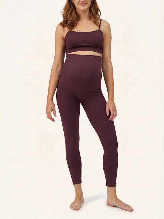 SNOCKS Umstandsleggings Seamless DUNKELROT