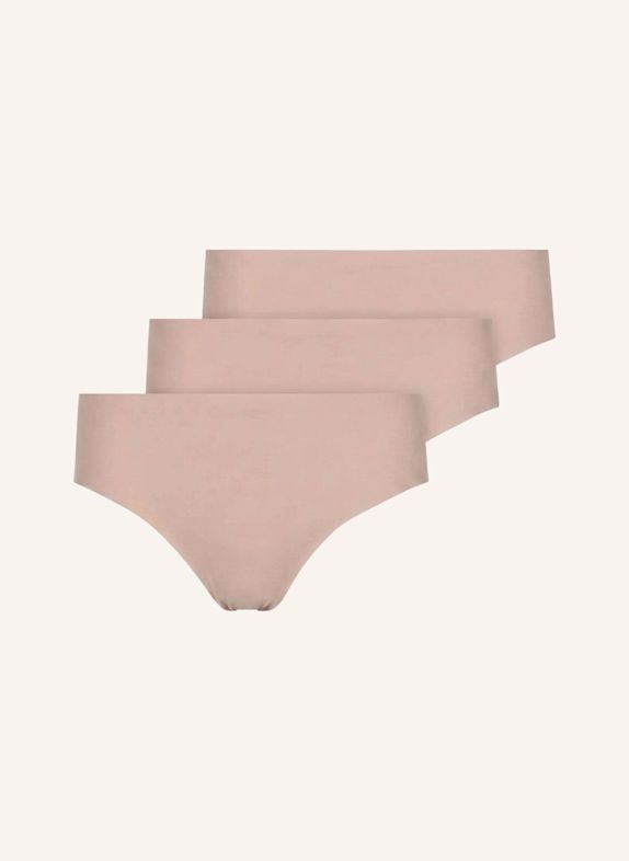 SNOCKS Microfiber High Waist Seamless Tanga BEIGE
