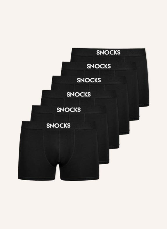 SNOCKS 6er-Pack Boxershorts SCHWARZ