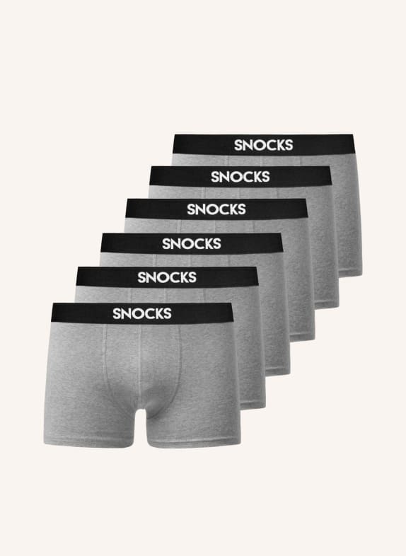 SNOCKS 6er-Pack Boxershorts GRAU