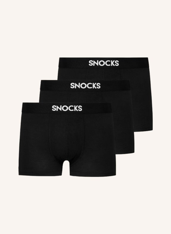 SNOCKS 3er-Pack Modal Boxershorts SCHWARZ