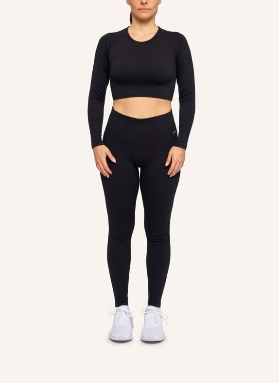 SNOCKS Gerippte Leggings SCHWARZ