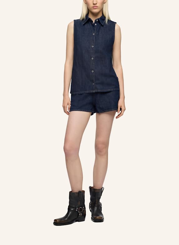 7 for all mankind Jeansshorts mit Leinen BLAU