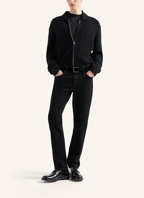 7 for all mankind Knitted POLO ZIP SWEATER SCHWARZ