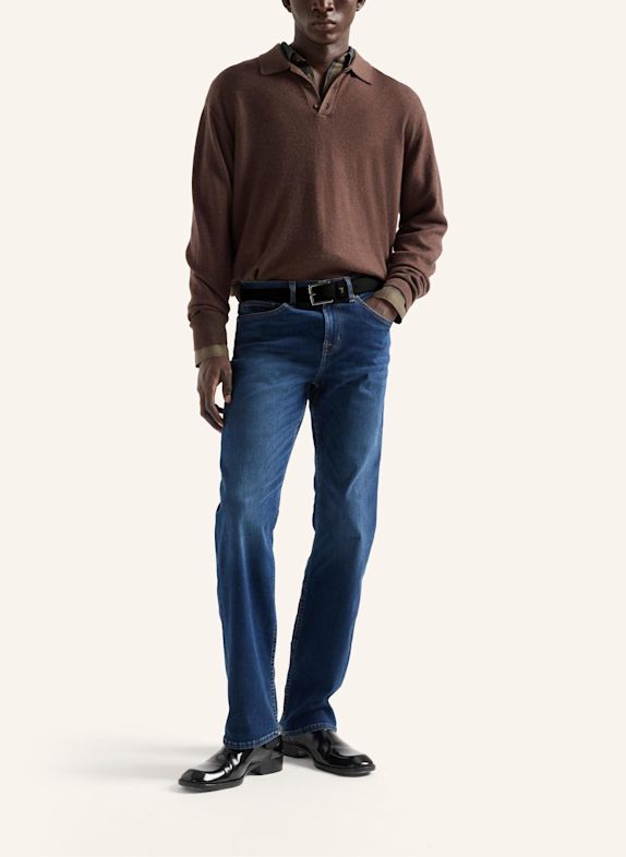 7 for all mankind Gebreide polo met lange mouwen BRUIN / BLAUW