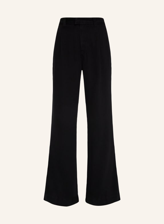 7 for all mankind Pants PLEATED TROUSER Flare fit SCHWARZ