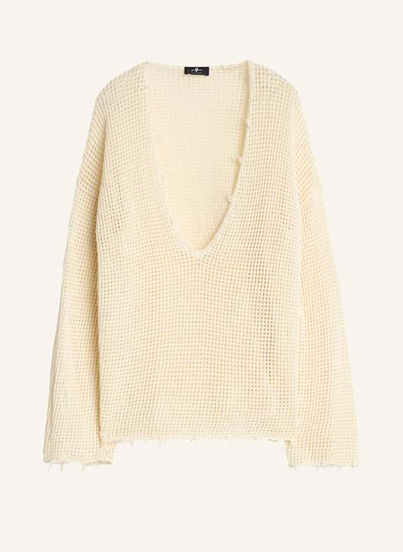 7 for all mankind DEEP V NECK Sweater ECRU