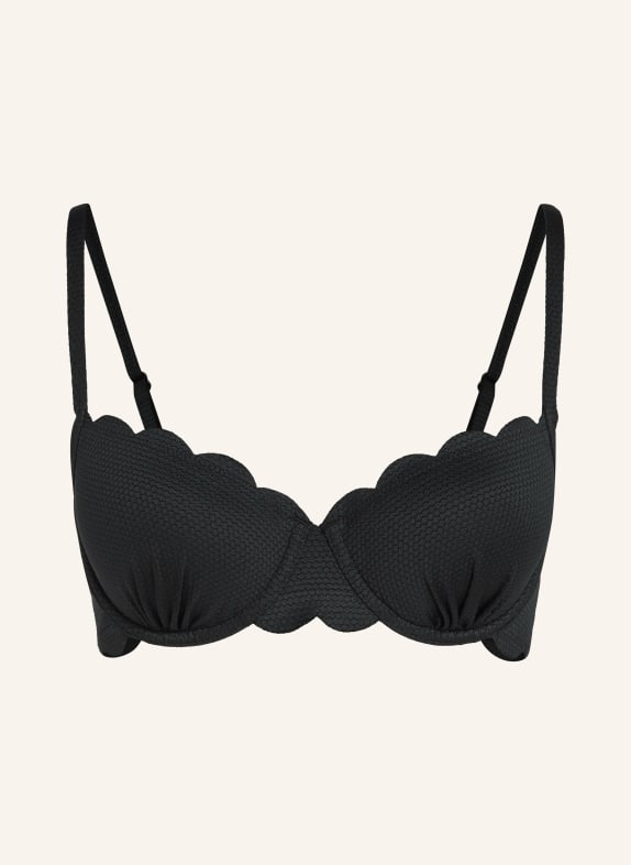 hunkemöller Bügel-Bikini-Top SCALLOP SCHWARZ