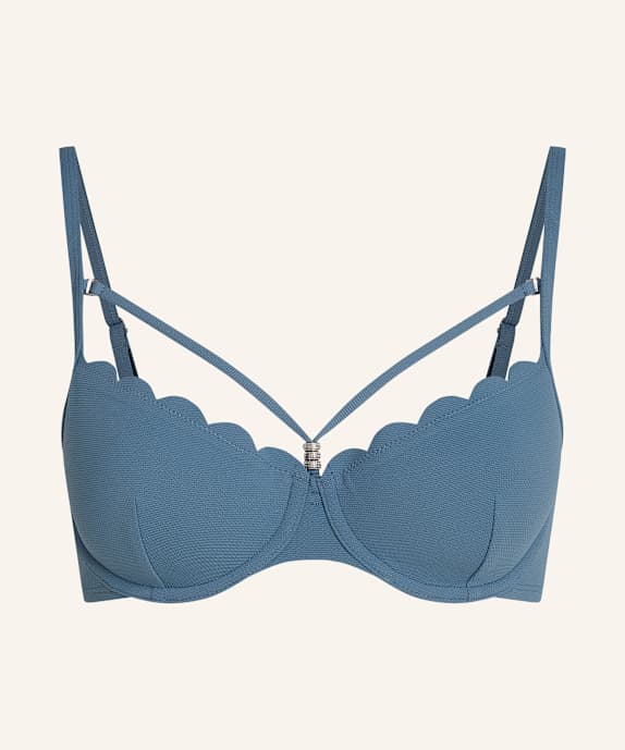 hunkemöller Bügel-Bikini-Top SCALLOP BLAU
