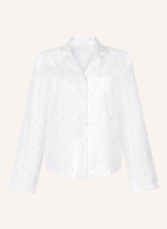hunkemöller Pyjama-Jacke JACQUARD BLAU