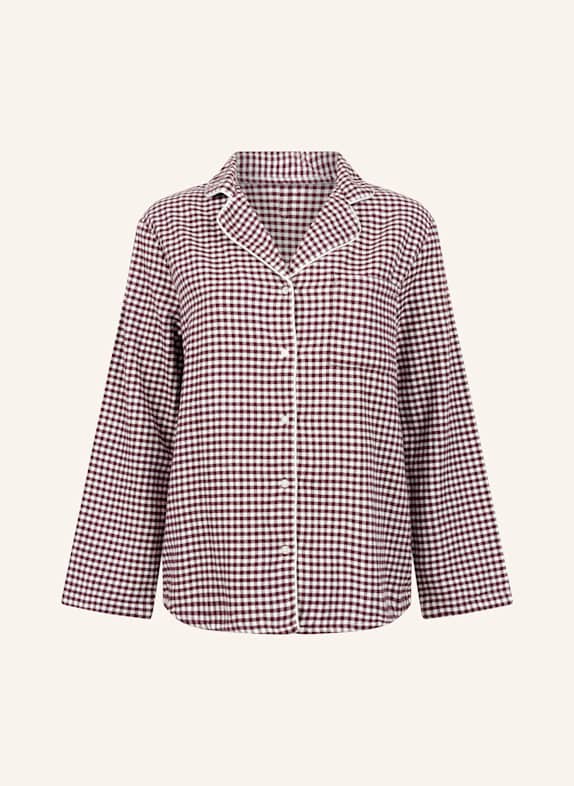 hunkemöller Pyjama-Jacke FLANNEL CHECK ESSENTIAL LILA