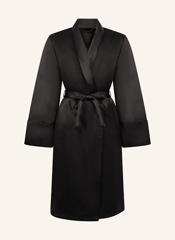 hunkemöller Bademantel SATIN FLEECE SCHWARZ