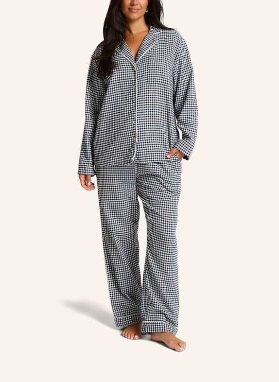 hunkemöller Pyjama-Jacke FLANNEL BLAU