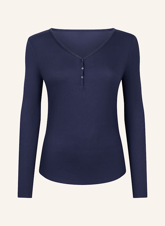 hunkemöller Schlafshirt HENLEY BLAU