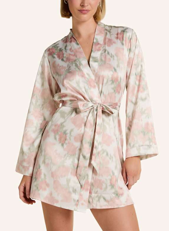 hunkemöller Bademantel FLORAL KIMONO WEISS