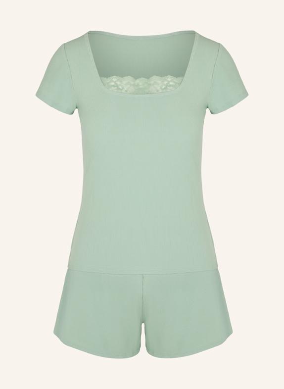 hunkemöller Schlafanzug RIB LACE GRÜN