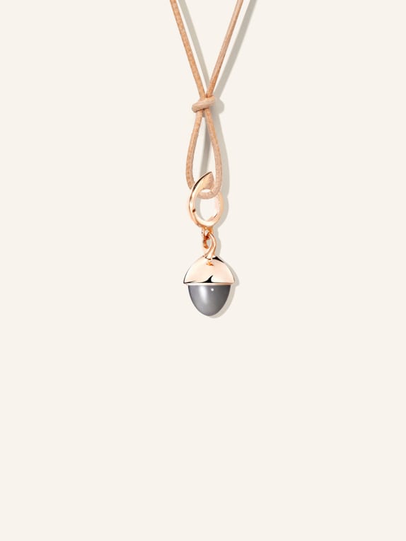 TAMARA COMOLLI Anhänger PENDANT MIKADO FLAMENCO MOONSTONE GREY aus 18K Roségold mit grauem Mondstein ROSÉGOLD