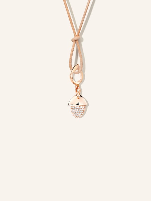 TAMARA COMOLLI Anhänger PENDANT MIKADO FLAMENCO DIAMOND PAVÉ aus 18 Karat Roségold mit Diamant Pavé ROSÉGOLD