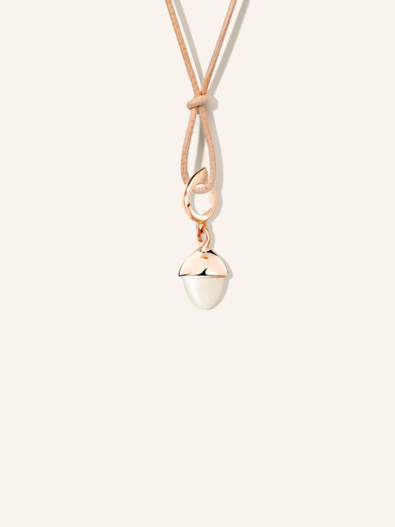 TAMARA COMOLLI Anhänger PENDANT MIKADO FLAMENCO MOONSTONE SAND/WHITE aus 18 Karat Roségold mit sandfarbenem Mondstein ROSÉGOLD