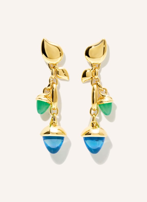 TAMARA COMOLLI Ohrringe OHRRINGE MIKADO DANGLING 2 ACORNS - 'LAGOON' 18K Gelbgold GOLD