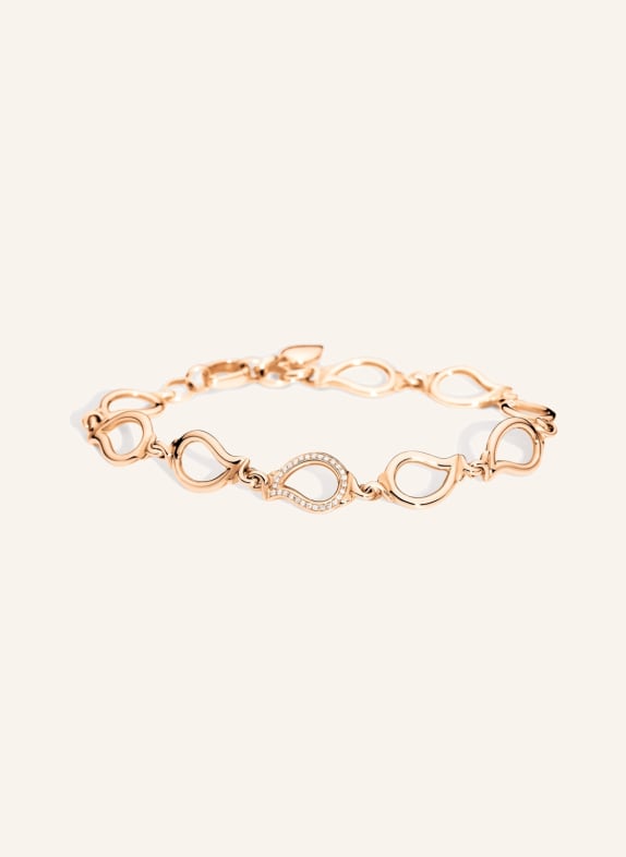 TAMARA COMOLLI Armband BRACELET SIGNATURE SMALL - 1 ELEMENT DIAMOND PAVÉ aus 18 Karat Roségold mit Diamant Pavé ROSÉGOLD