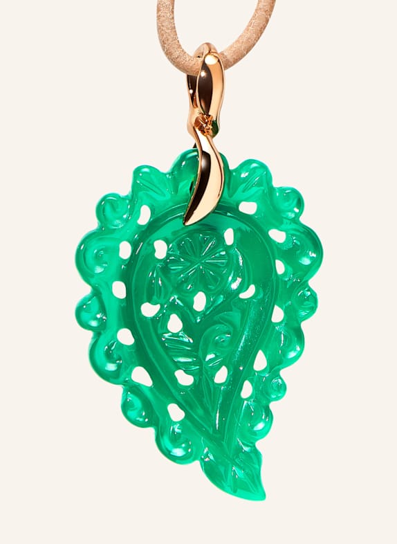 TAMARA COMOLLI Anhänger PENDANT INDIA SMALL GREEN ONYX aus 18 Karat Roségold und grüner Onyx ROSÉGOLD