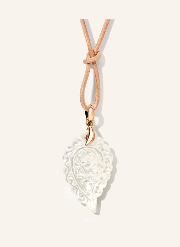 TAMARA COMOLLI Anhänger INDIA LEAF SMALL aus 18 Karat Roségold und Perlmutt