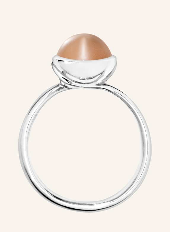 TAMARA COMOLLI Ring RING BOUTON SMALL MOONSTONE BROWN aus 18K Weißgold mit Brauner Mondstein WEISSGOLD