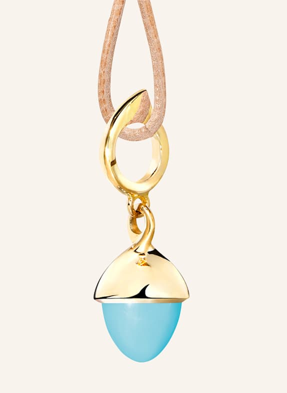 TAMARA COMOLLI Anhänger PENDANT MIKADO FLAMENCO TURQUOISE Türkis 18K Gelbgold GOLD