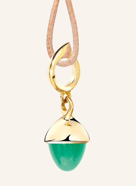TAMARA COMOLLI Anhänger PENDANT MIKADO FLAMENCO CHRYSOPRASE 18K Gelbgold GOLD