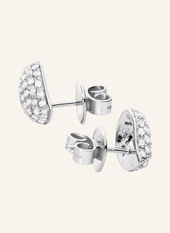 TAMARA COMOLLI Ohrstecker OHRSTECKER SIGNATURE STUD SMALL DIAMOND PAVÉ mit Diamant Pavé 18K Weißgold WEISSGOLD