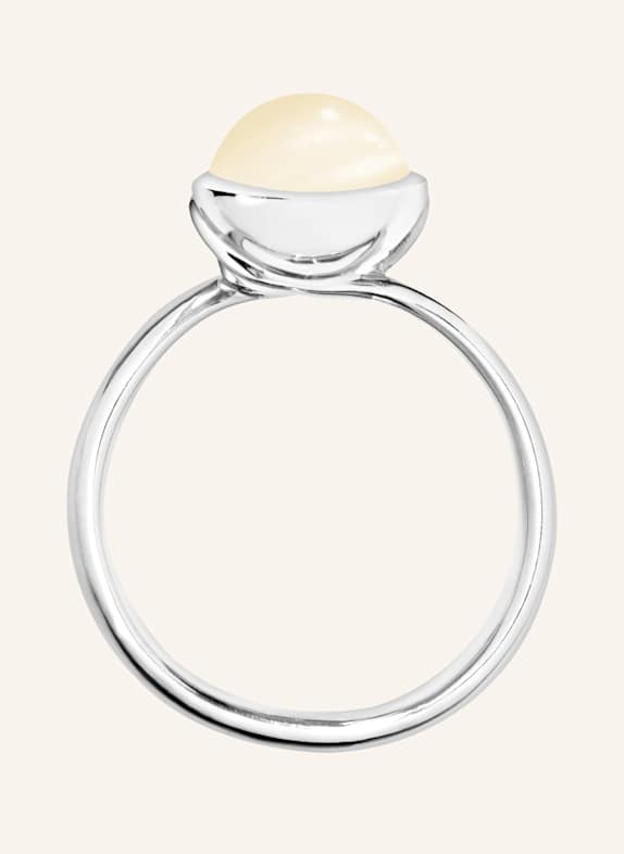 TAMARA COMOLLI Ring RING BOUTON SMALL MOONSTONE SAND/WHITE aus 18K Weißgold mit sand Mondstein WEISSGOLD
