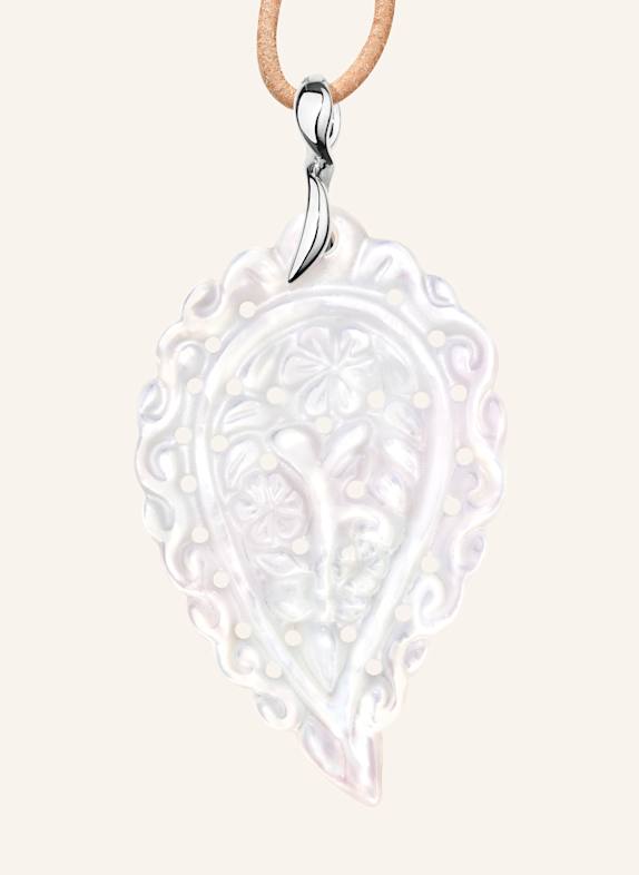 TAMARA COMOLLI Anhänger PENDANT INDIA LARGE MOTHER OF PEARL WHITE aus 18 Karat Weißgold und Perlmutt WEISSGOLD