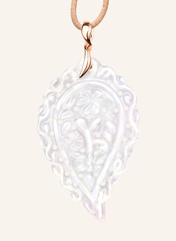 TAMARA COMOLLI Anhänger PENDANT INDIA LARGE MOTHER OF PEARL WHITE aus 18 Karat Roségold und Perlmutt ROSÉGOLD