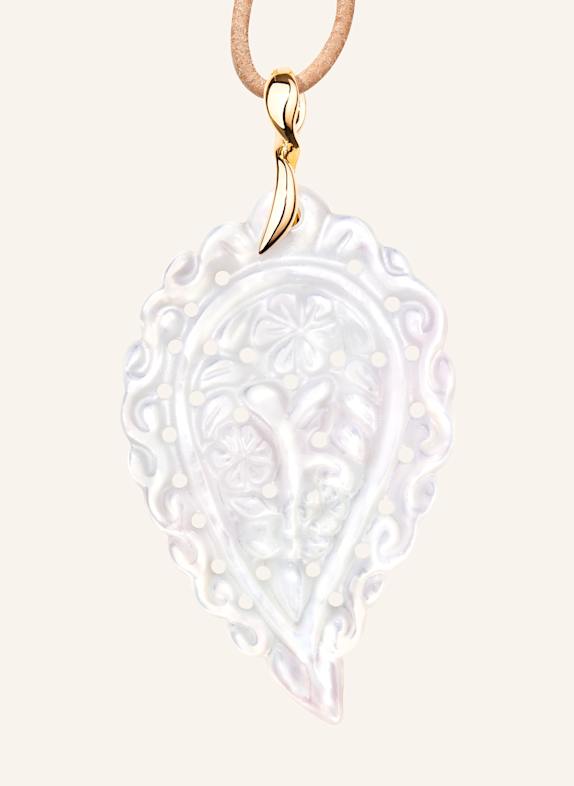TAMARA COMOLLI Anhänger PENDANT INDIA LARGE MOTHER OF PEARL WHITE aus 18 Karat Gelbgold und Perlmutt GOLD