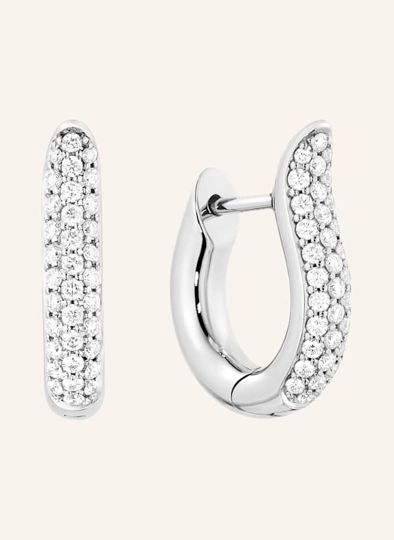 TAMARA COMOLLI Ohrstecker SIGNATURE OHRSTECKER HOOP SMALL DIAMOND PAVÉ 18K Weißgold WEISSGOLD