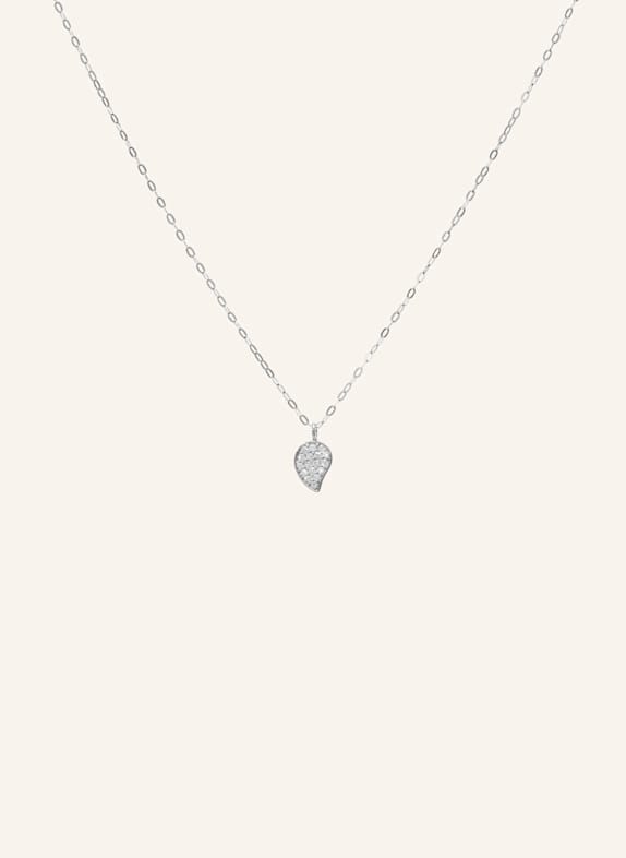 TAMARA COMOLLI Halskette CHAIN SPARKLE DROP DIAMOND PAVÉ, 1,0 MM, 45 CM aus 18 Karat Weißgold mit Diamant Pavé WEISSGOLD