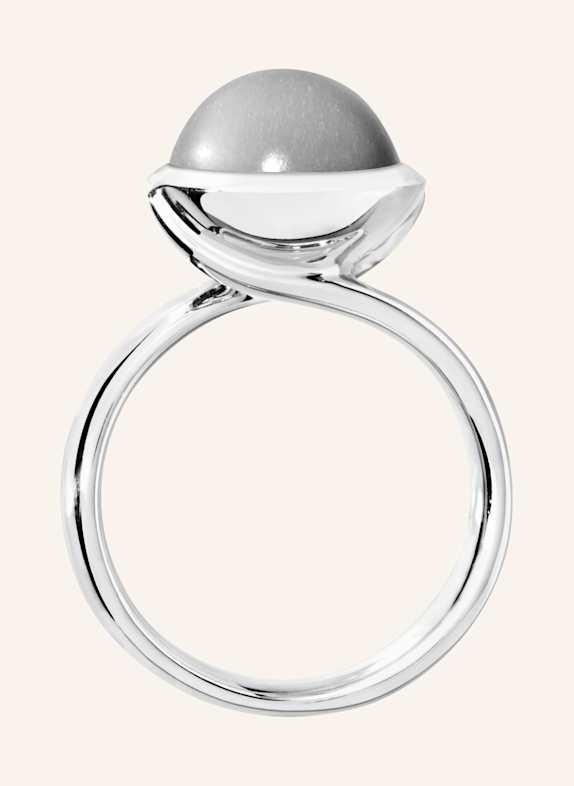 TAMARA COMOLLI Ring RING BOUTON LARGE MOONSTONE GREY aus 18K Weißgold mit grauer Mondstein WEISSGOLD