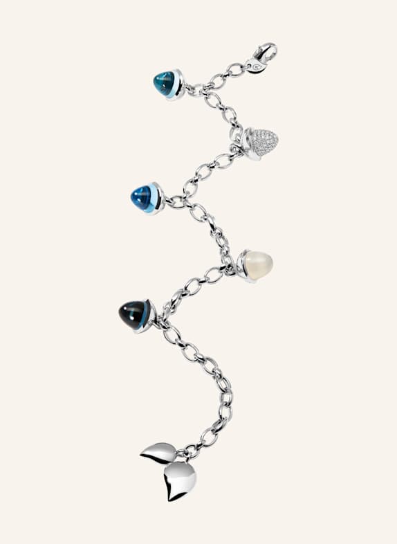 TAMARA COMOLLI Armband BRACELET MIKADO FLAMENCO CHARM 'OCEAN' WITH DIAMOND PAVÉ Ocean mit Diamond Pavé WEISSGOLD