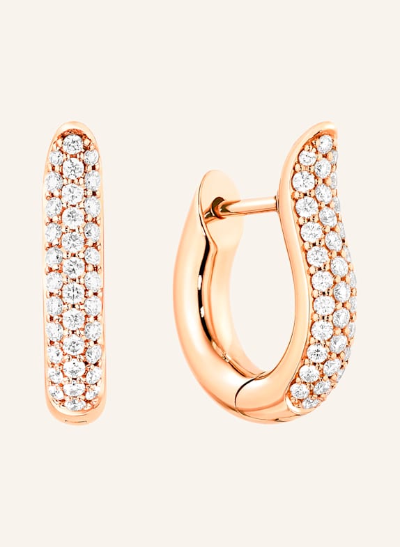 TAMARA COMOLLI Ohrstecker SIGNATURE OHRSTECKER HOOP SMALL DIAMOND PAVÉ 18K Roségold ROSÉGOLD