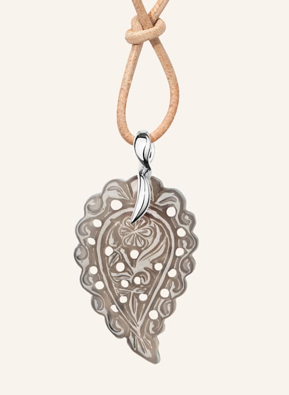 TAMARA COMOLLI Anhänger PENDANT INDIA SMALL GREY CHALCEDONY Grauer Chalcedon 18K Weißgold WEISSGOLD